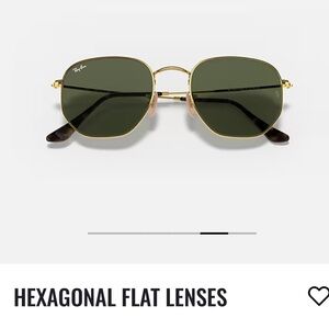RAY BAN RB3548N 001 Gold Green Hexagonal Unisex Polarized Sunglasses 54mm-21-145
